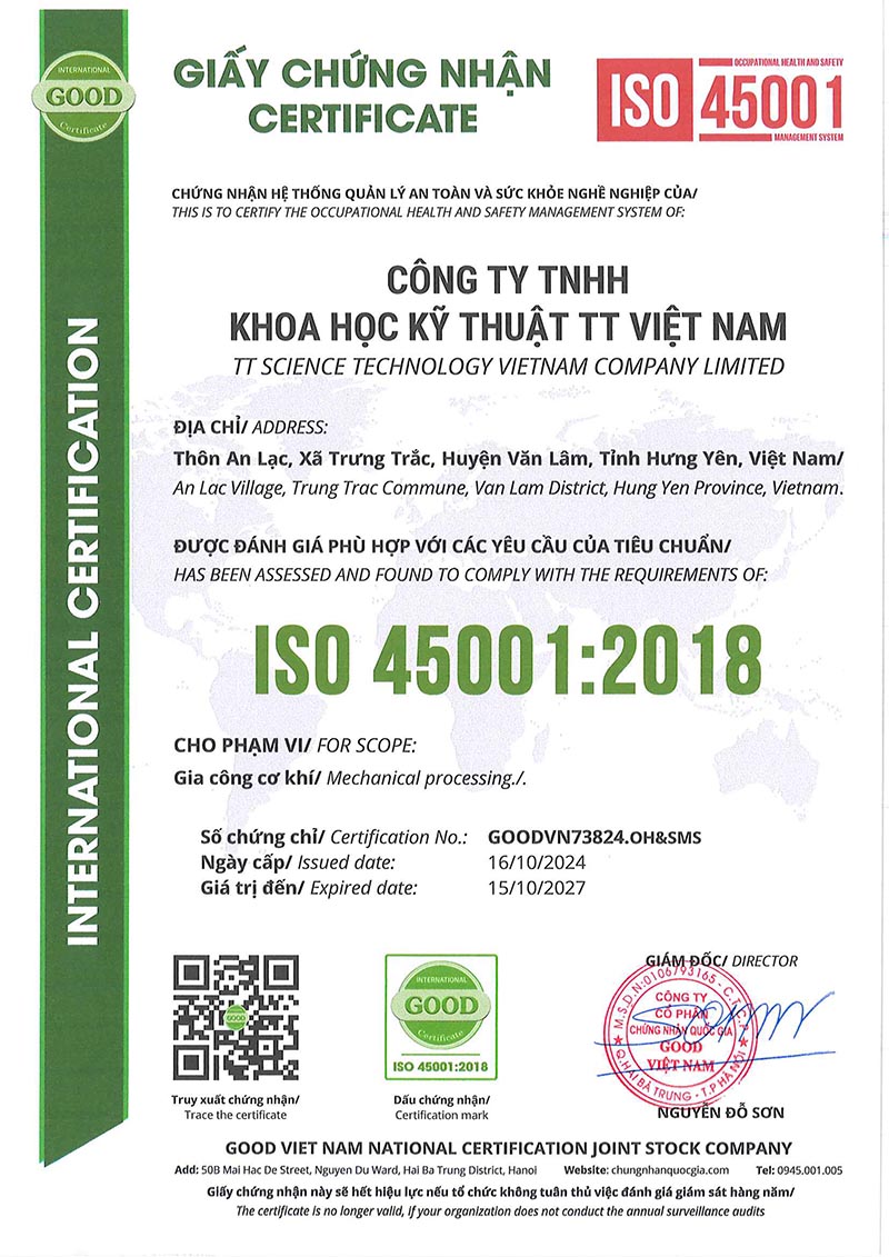 ISO 45001（越南工厂）